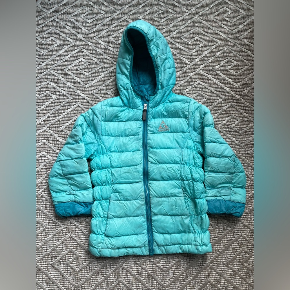 Gerry Kids Lightweight Packable Puffer Aqua Hooded Puffer Jacket-5/6Y